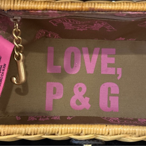 Juicy Couture Wicker Rattan Basket Bag Purse Brown Leather Trim Y2K Vintage NWOT - Picture 8 of 12